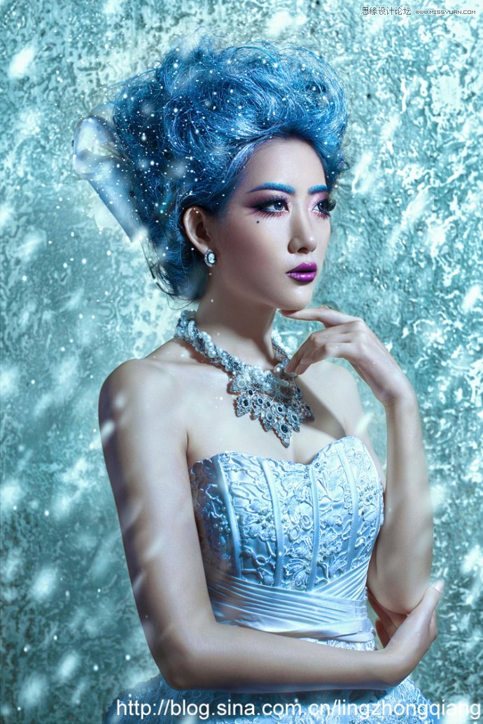 Photoshop调出人像照片唯美蓝色效果