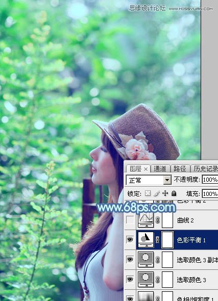 Photoshop调出美女照片淡淡的蓝色调效果