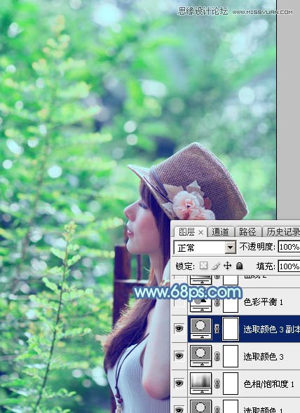 Photoshop调出美女照片淡淡的蓝色调效果