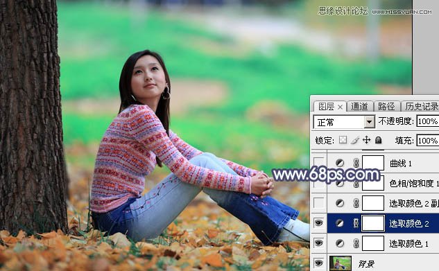 Photoshop调出树下女孩甜美的暖色调,PS教程	