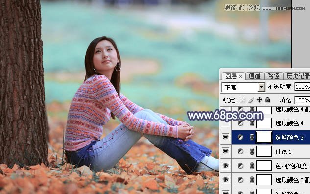 Photoshop调出树下女孩甜美的暖色调,PS教程	