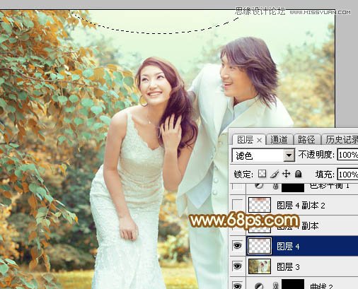 Photoshop调出婚纱样片秋季暖黄色调,PS教程	