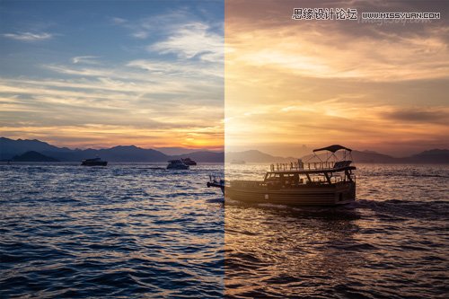 Photoshop调出海面渔船照片唯美的黄昏效果,PS教程