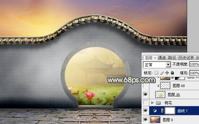 Photoshop合成中国风意境园林效果图
