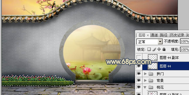 Photoshop合成中国风意境园林效果图