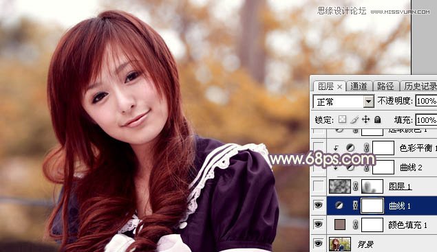 Photoshop调出可爱女孩日系暖色效果