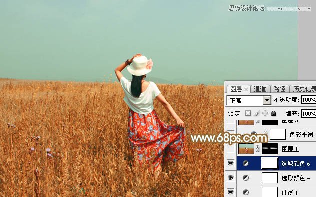Photoshop调出外景人像秋季淡黄色调