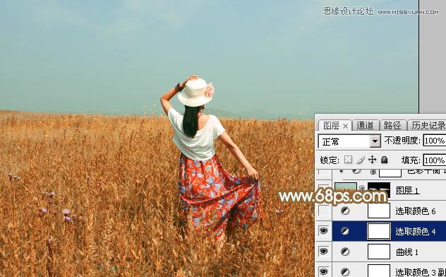 Photoshop调出外景人像秋季淡黄色调