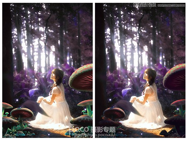 Photoshop调出梦幻风格的森林公主场景图,PS教程