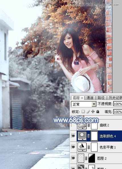 Photoshop调出美女模特秋季暖黄效果