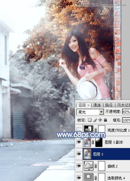 Photoshop调出美女模特秋季暖黄效果