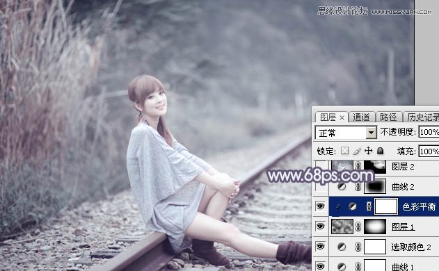 Photoshop调出果子照片唯美的紫色效果