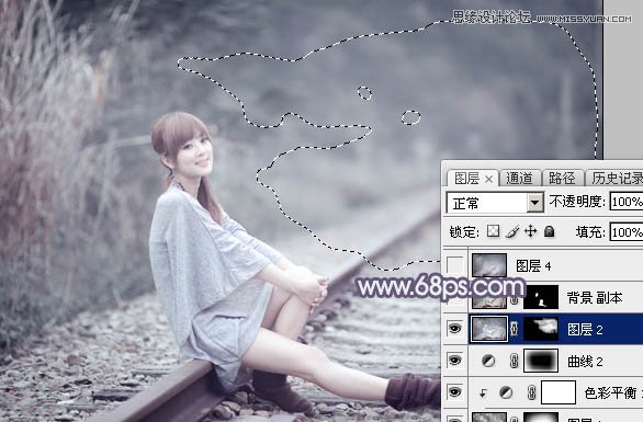 Photoshop调出果子照片唯美的紫色效果