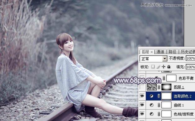 Photoshop调出果子照片唯美的紫色效果