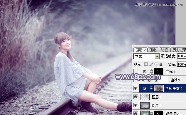 Photoshop调出果子照片唯美的紫色效果