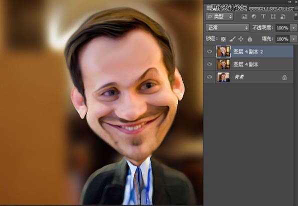 Photoshop巧用液化把普通人像变成漫画效果