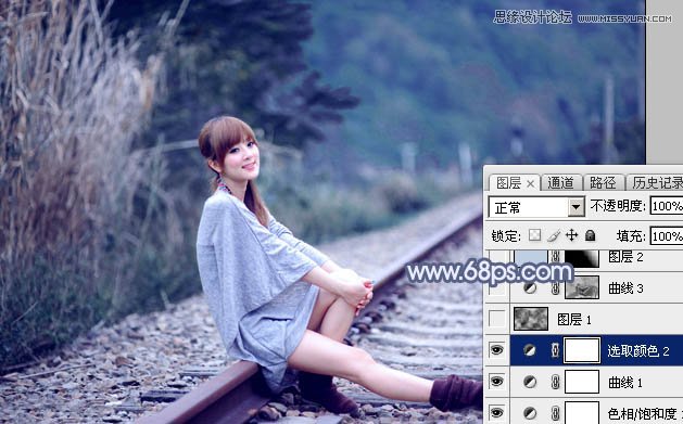Photoshop调出果子照片梦幻的蓝色效果