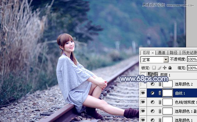 Photoshop调出果子照片梦幻的蓝色效果