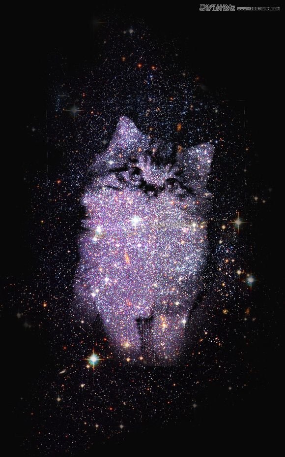 Photoshop制作梦幻星空组成的人像效果图