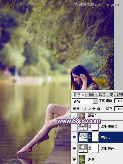 Photoshop调出河边人像梦幻橙黄色调,PS教程