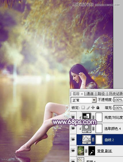 Photoshop调出河边人像梦幻橙黄色调,PS教程