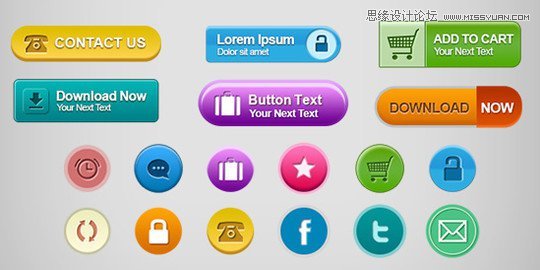 12个高品质的网页按钮UI设计PSD素材