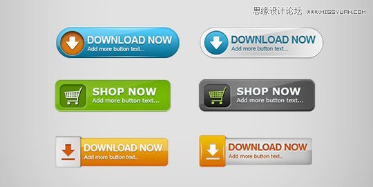 12个高品质的网页按钮UI设计PSD素材