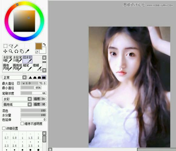 Photoshop结合SAI制作美女照片唯美仿手绘效果