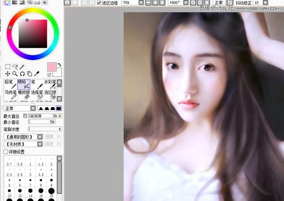 Photoshop结合SAI制作美女照片唯美仿手绘效果
