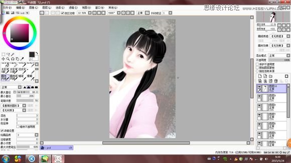 Photoshop结合SAI把可爱女生转手绘处理