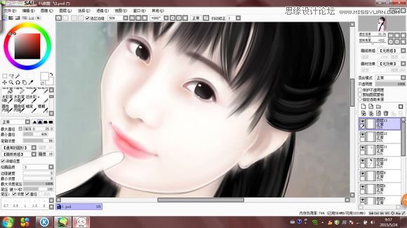 Photoshop结合SAI把可爱女生转手绘处理