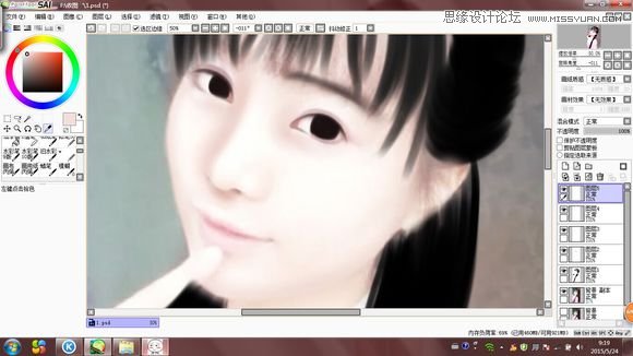 Photoshop结合SAI把可爱女生转手绘处理