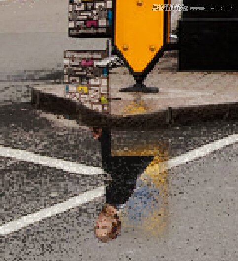 Photoshop给城市街道照片添加雨后效果图
