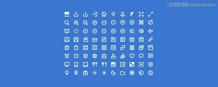 50套设计师常用的线性图标字体下载