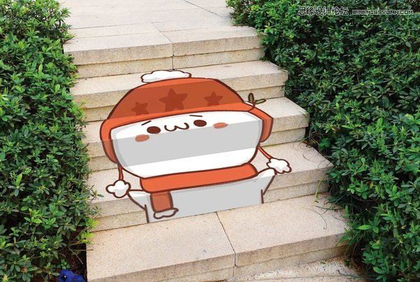 Photoshop给台阶添加可爱的涂鸦效果图