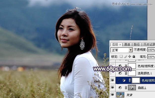 Photoshop给外景人像添加紫色逆光效果