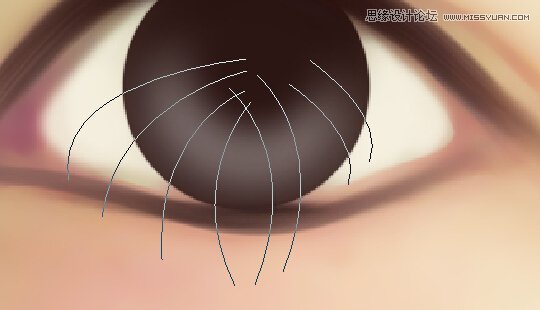 Photoshop纯鼠标打造仿手绘中眼睛的绘制方法