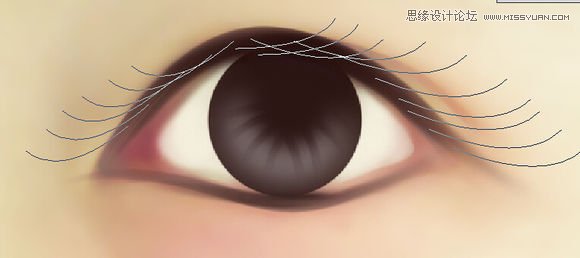 Photoshop纯鼠标打造仿手绘中眼睛的绘制方法