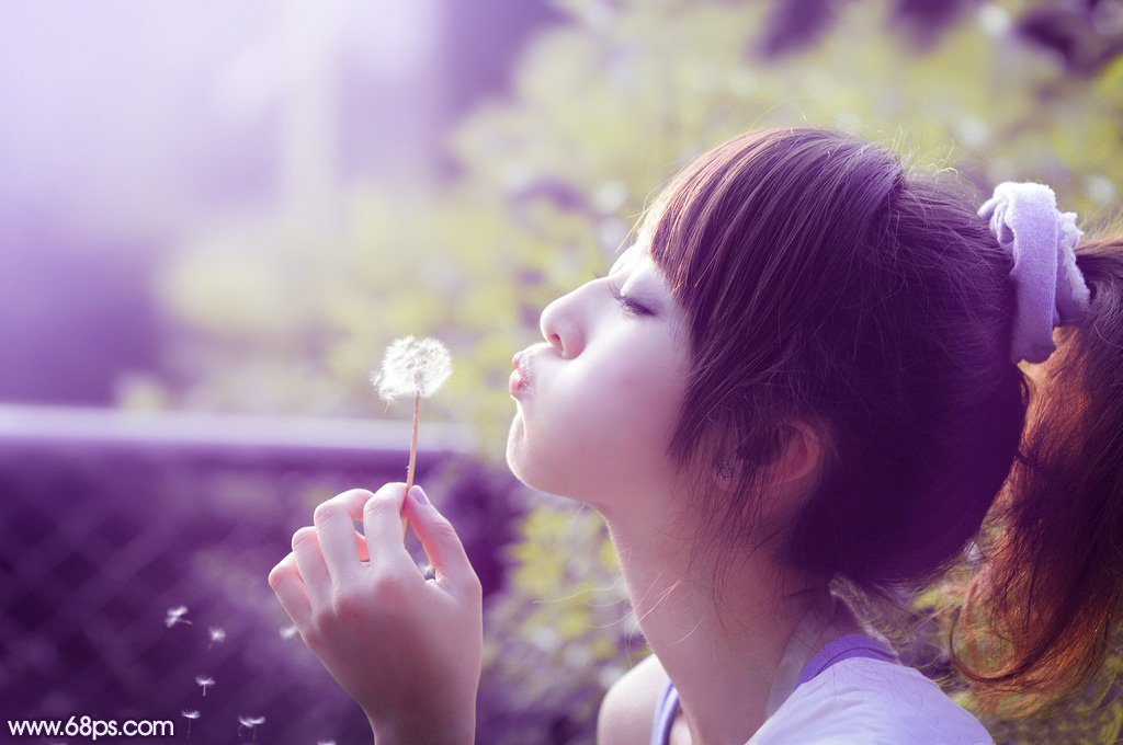 Photoshop调出可爱女孩甜美的逆光效果图