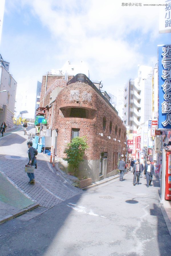 Photoshop调出街景照片唯美的手绘效果图