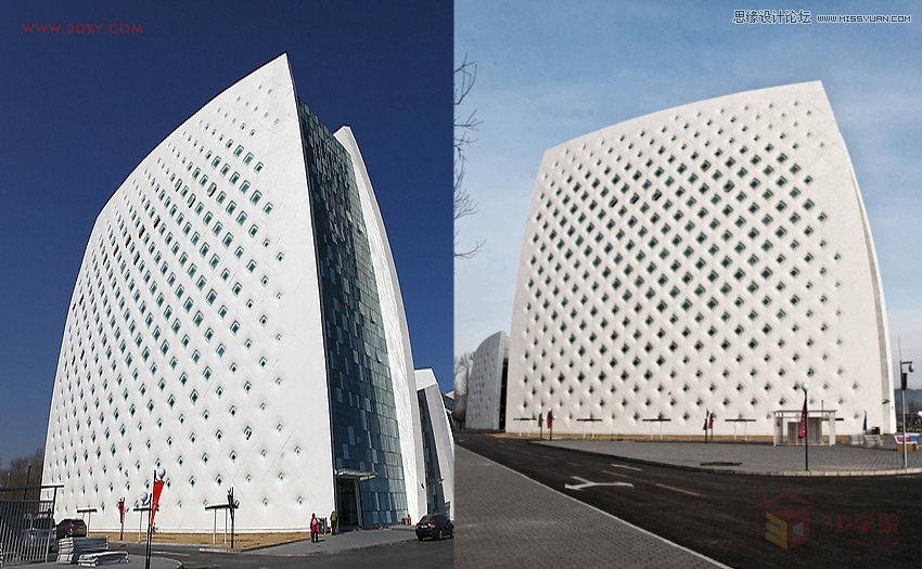 3DMAX教程:制作异形建筑模型的外立面
