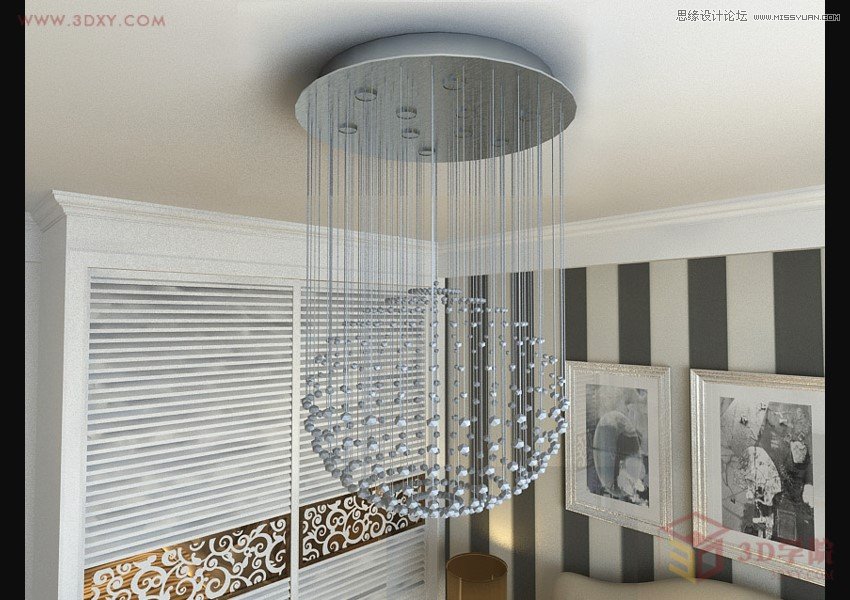 3DMAX制作玻璃风格水晶灯材质教程