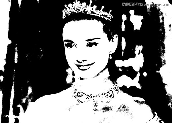Photoshop把人像照片转黑白矢量风格教程