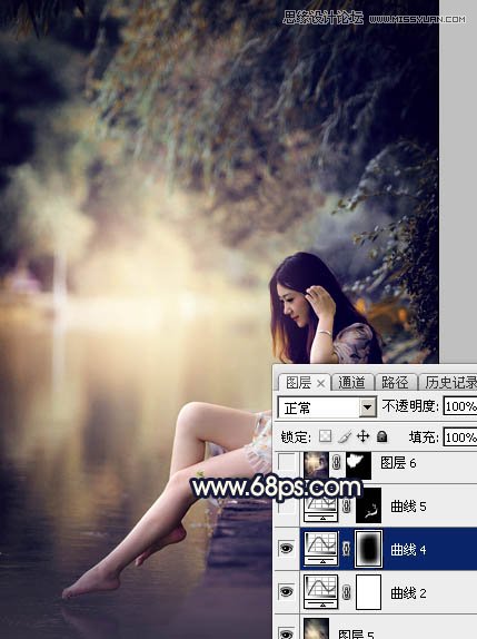 Photoshop调出河边女孩柔美暖色效果