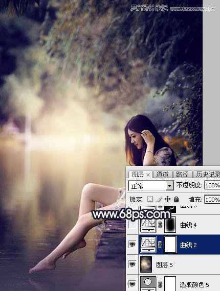 Photoshop调出河边女孩柔美暖色效果