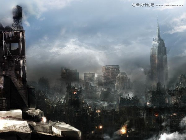 Photoshop合成超酷的战场场景电影海报教程