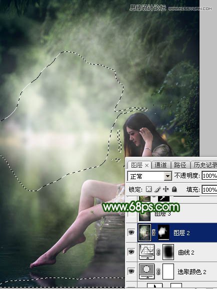 Photoshop调出河边女孩唯美的暴风雨效果