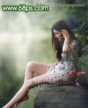 Photoshop调出河边女孩唯美的暴风雨效果