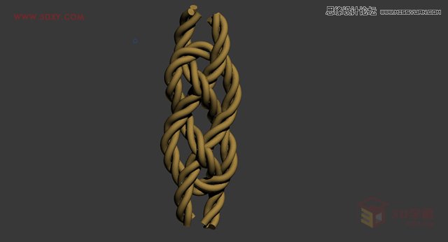 3DMAX运用样条线制作扭曲麻绳效果