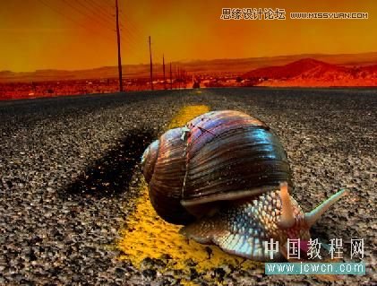 Photoshop合成创意的蜗牛赛跑效果图